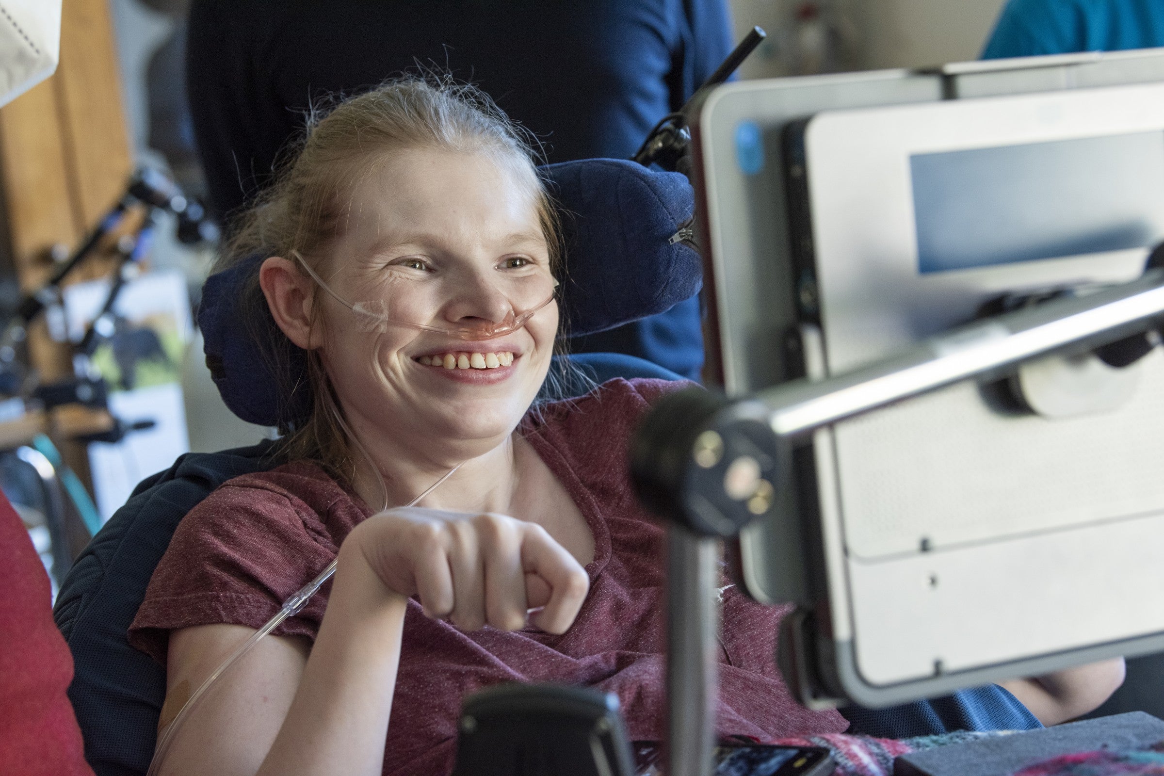 Communicator with Grid Pad 13 with wheelchair accessible mount